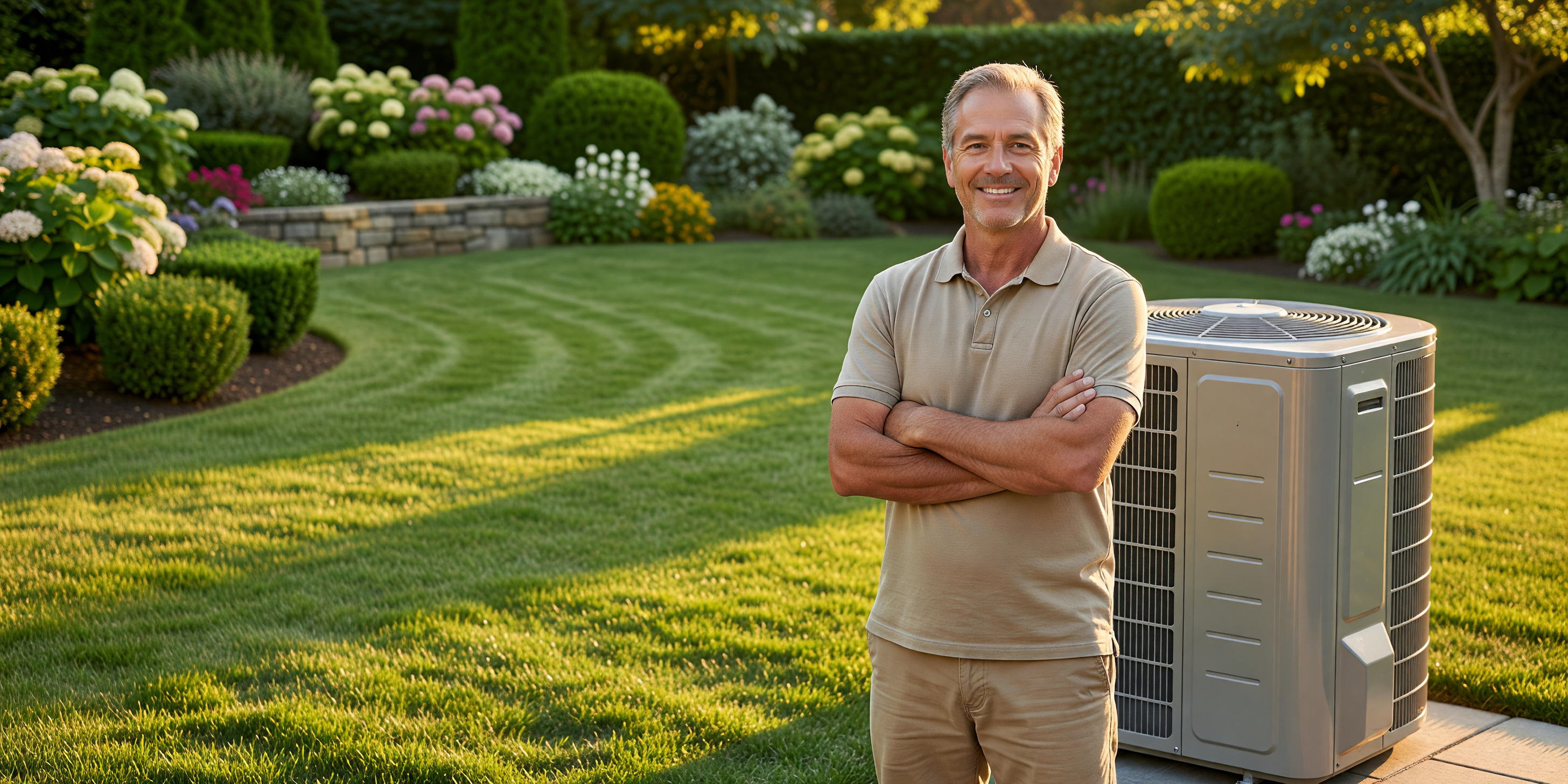 Fullerton Cooling & Heating install crew working on a Fullerton central-air unit